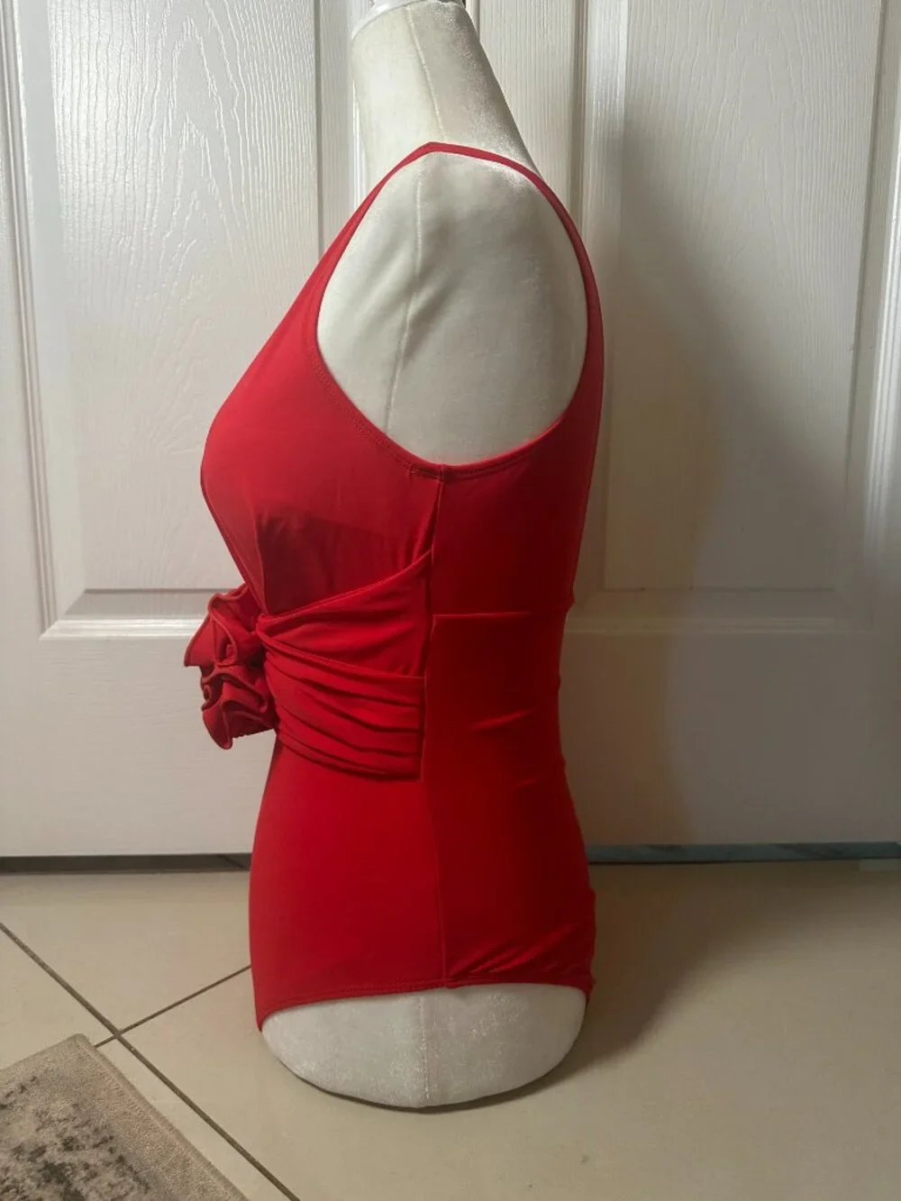 Glam Red Rosette Full Bathing suit & Skirt Set – Size Small – NWT